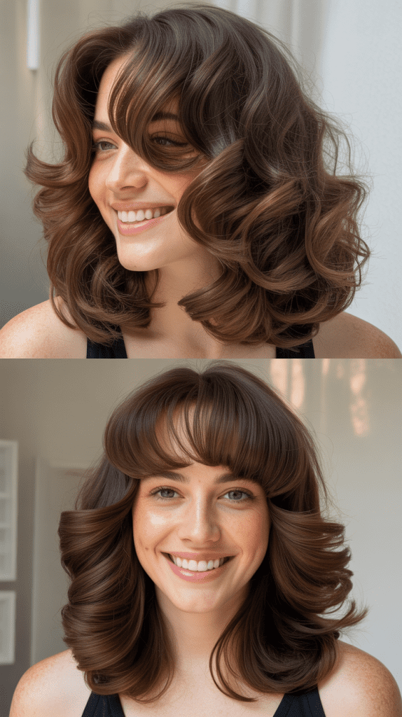 Butterfly Layers With Flipped Curtain Bangs