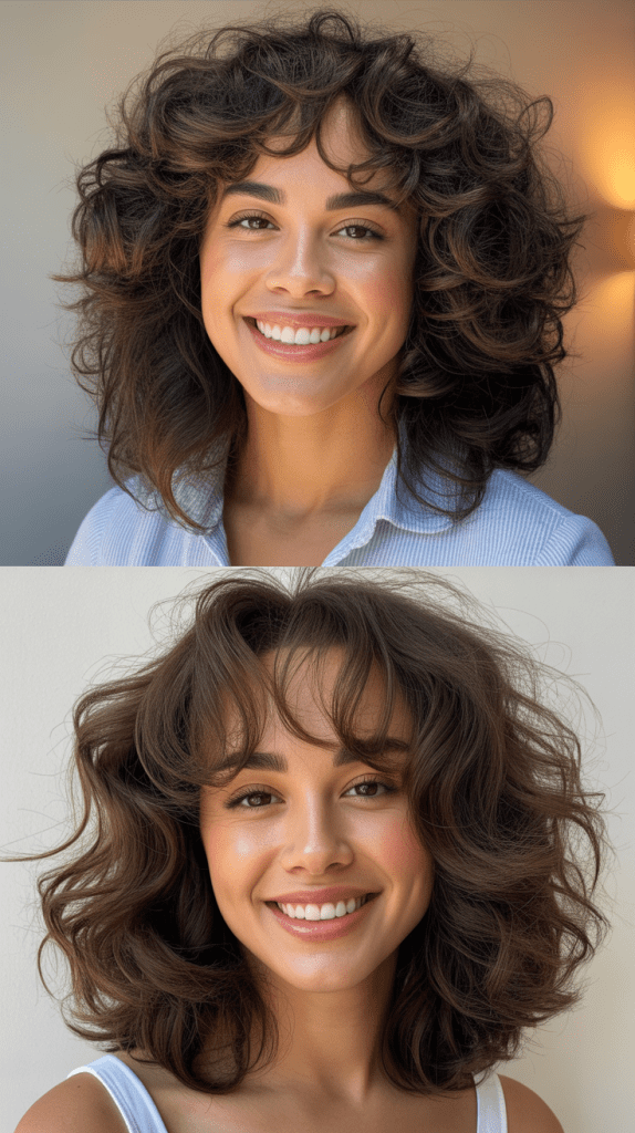  Micro Layers With Wispy Curtain Bangs