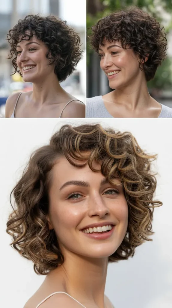 Chin-Length Curly Bob