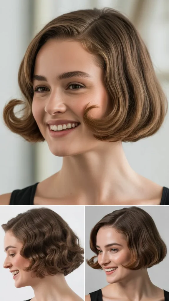  Chin-Length Bob with Retro Flip