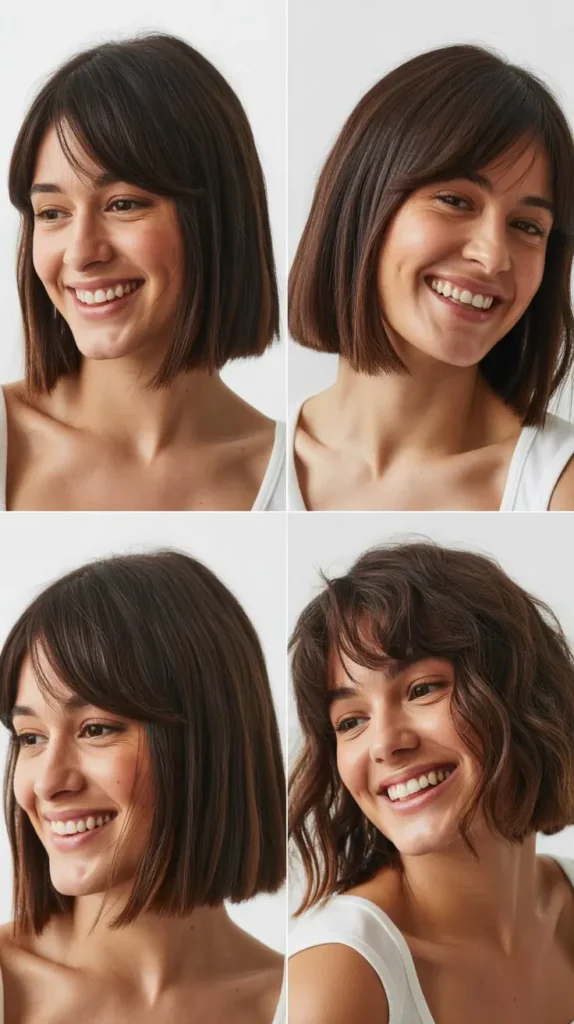 Chin-Length Bob with Long Side Bangs