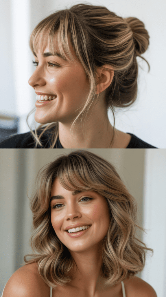  Half-Up Bun with Baby Bangs