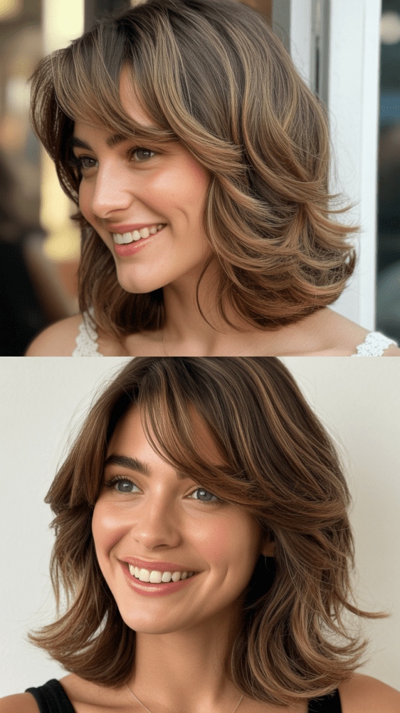 Soft Layers With Wispy Side Part Fringe