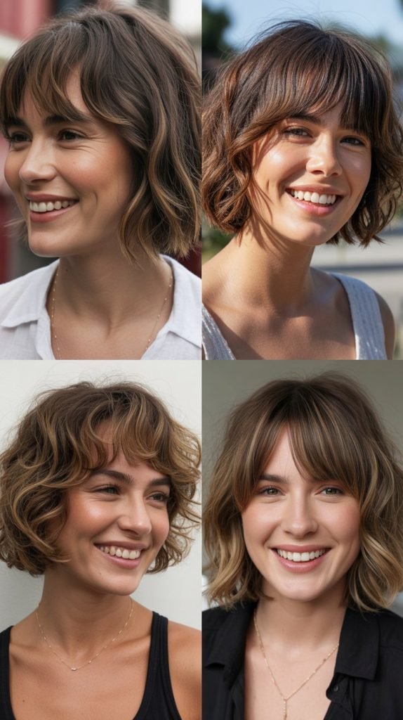  Messy Bob with Uneven Bangs