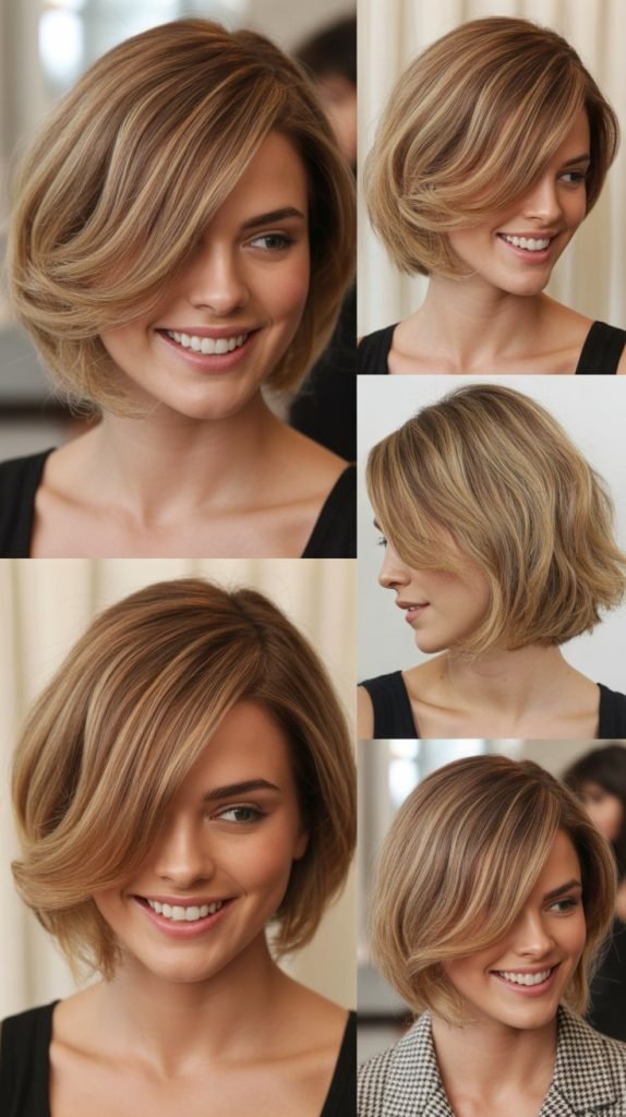 . Side-Swept Bangs with Asymmetrical Lob