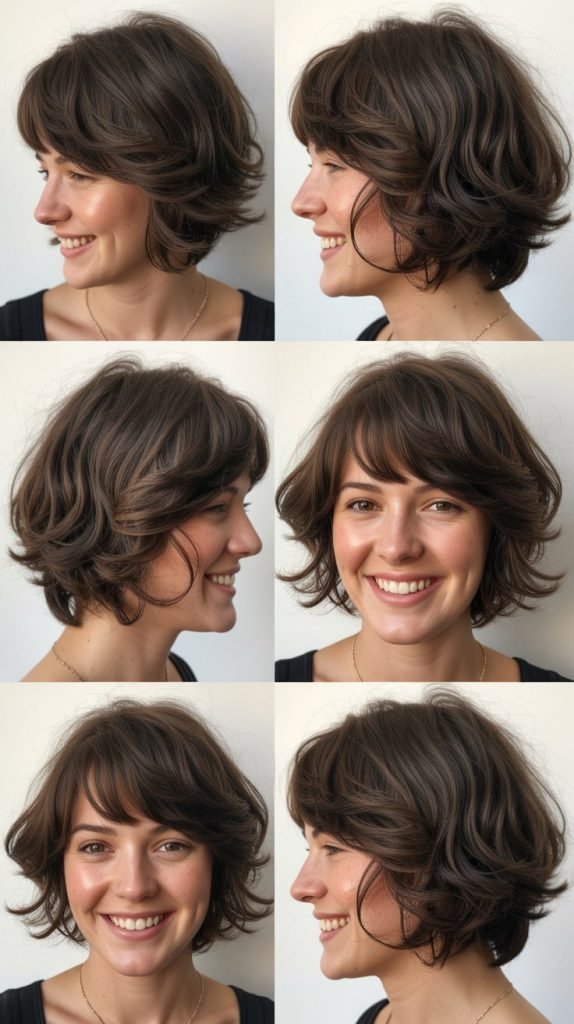  Tousled Bob with Feathered Bangs