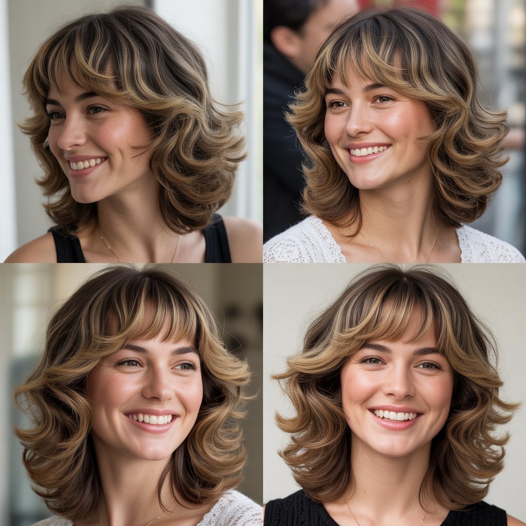 Curtain Bangs with Butterfly Layers