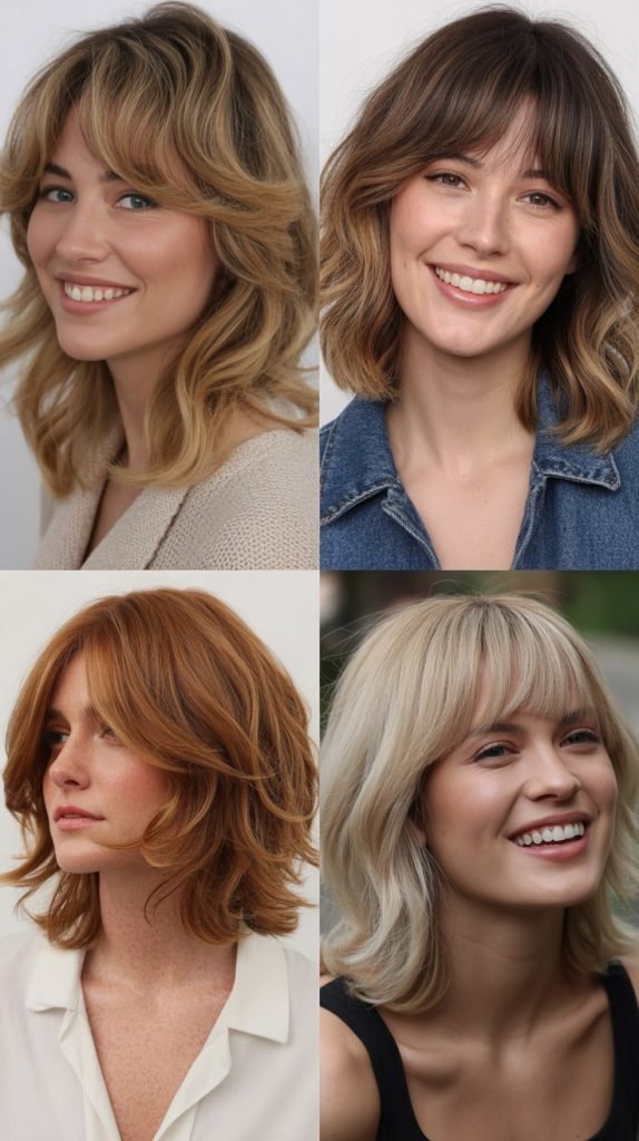 . Medium Shag With Curtain Bangs