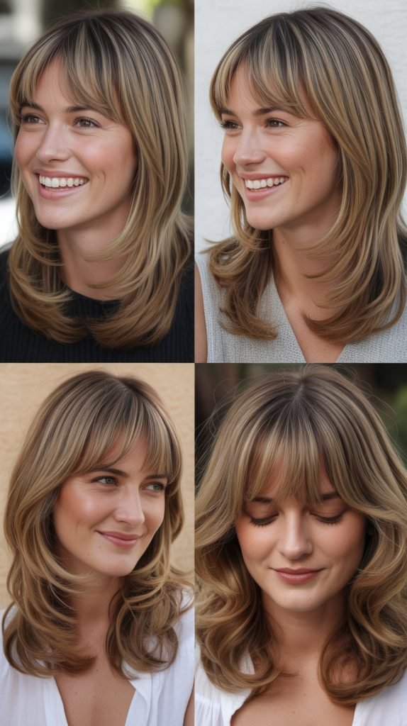 Long Bangs with Beveled Layers
