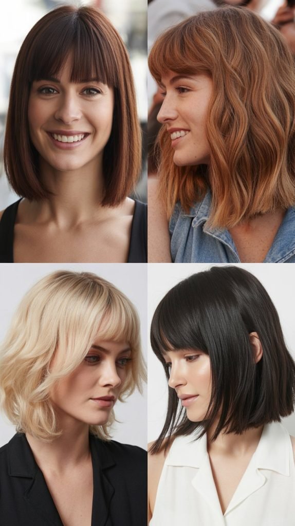 Medium Bob With Asymmetrical Bangs