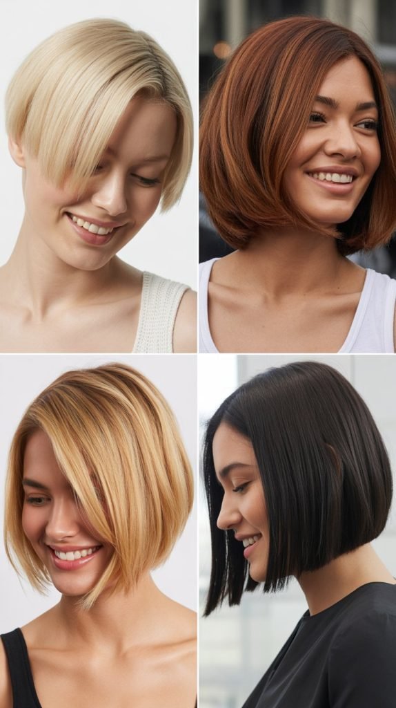 Asymmetrical Bob with Side Part