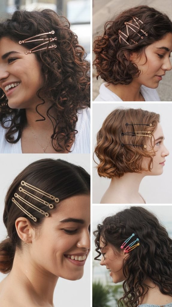 Side-Swept Curls with Bobby Pins