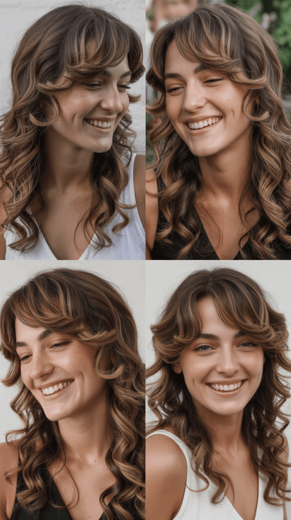 Textured Bangs with Curly Bob