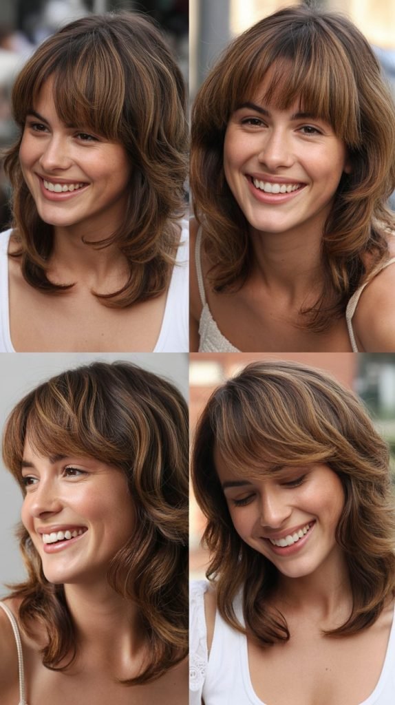 Heavy Bangs with Feathered Layers