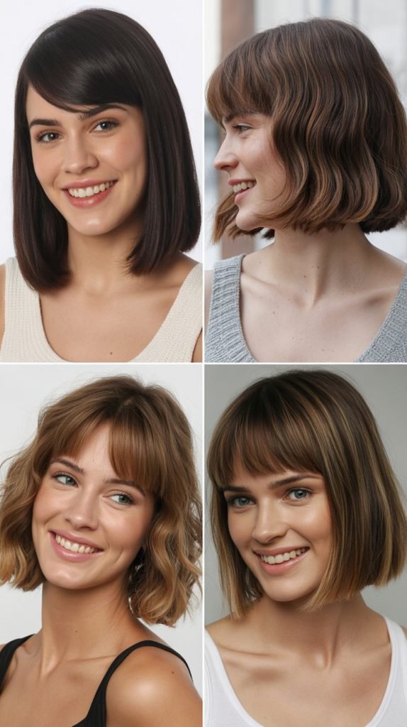 Side-Parted Bob with Angular Bangs