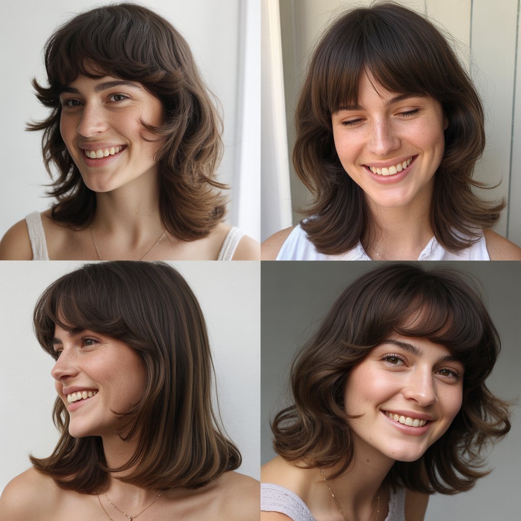Center-Parted Bangs with Face-Framing Layers