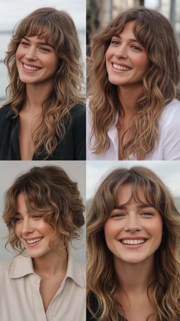 Beachy Waves with Wispy Bangs