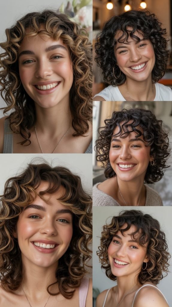 Curly Bangs with Spiral Layers