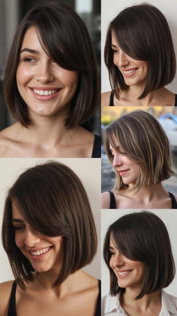  Collarbone Bob With Long Side Bangs