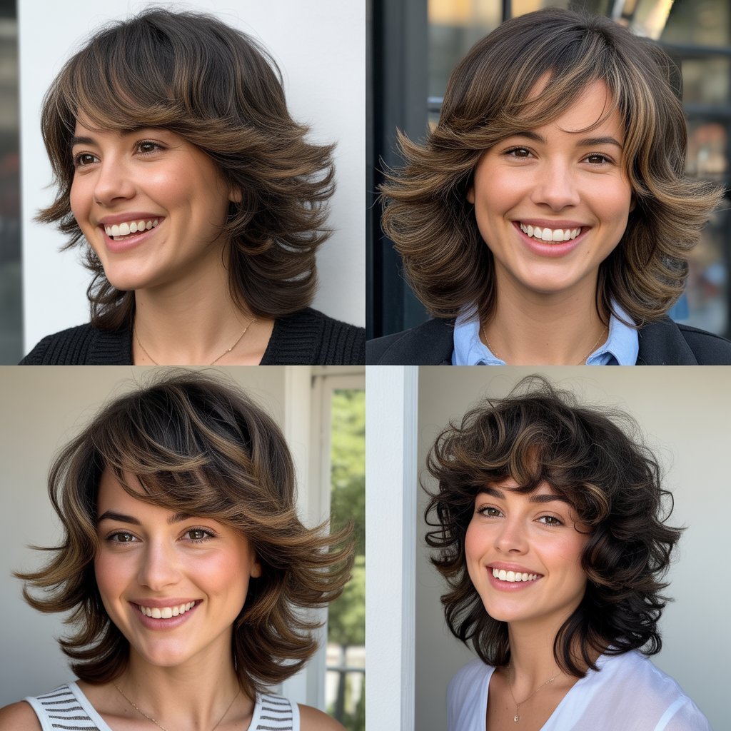  Wolf Cut with Volume at the Crown