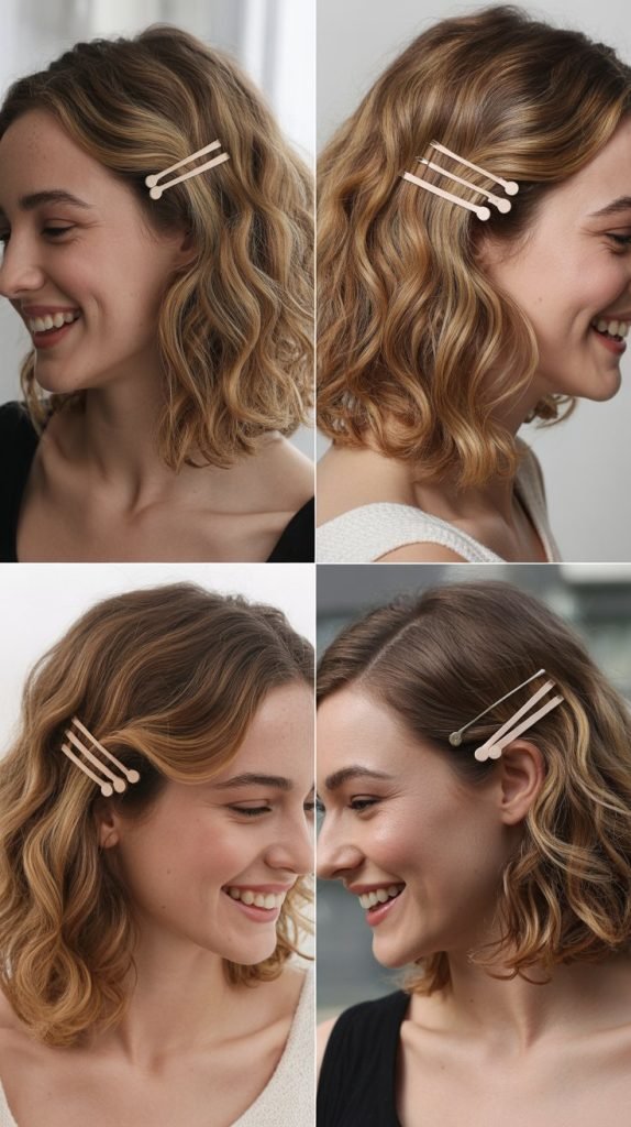 Side-Swept Waves with Bobby Pins