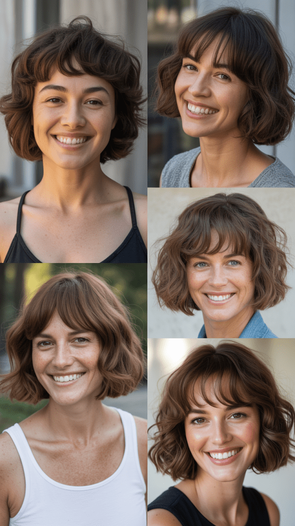 Wavy Bob With Long Tapered Bangs