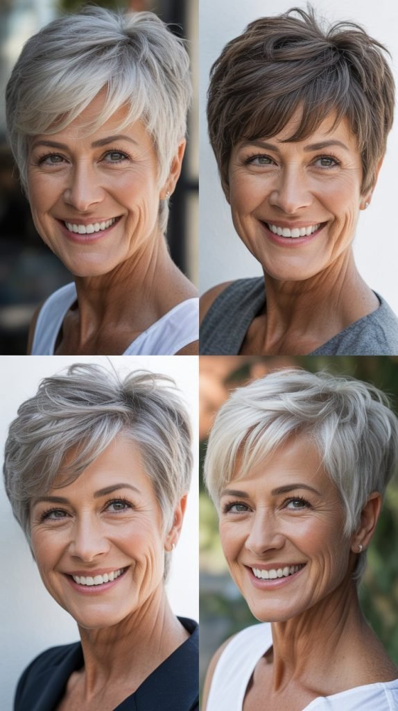 Textured Pixie with Long Bangs