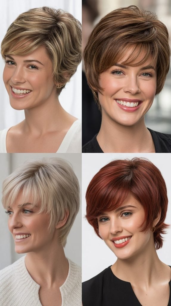 Short Layered Cut with Volume at Crown