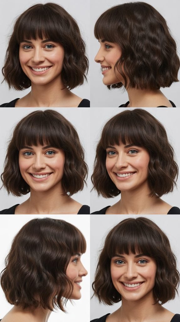  Wavy Bob With Blunt Micro Bangs