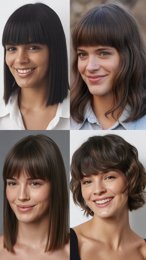 Heavy Fringe with Straight Collarbone Cut