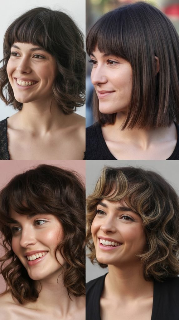  Choppy Lob with Curtain Bangs