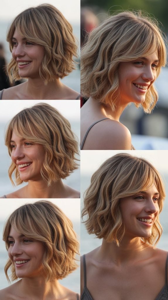  Beachy Long Bob with Side Bangs