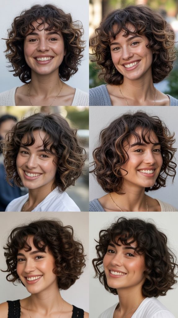 Curly Bob with Curly Bangs