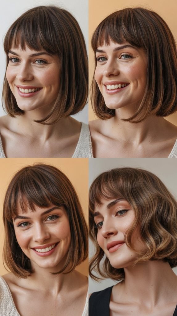 . Soft Fringe with Face-Framing Bob