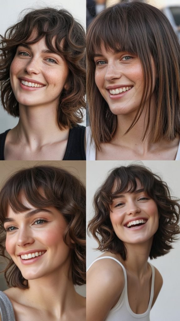 Shaggy Lob with Choppy Bangs