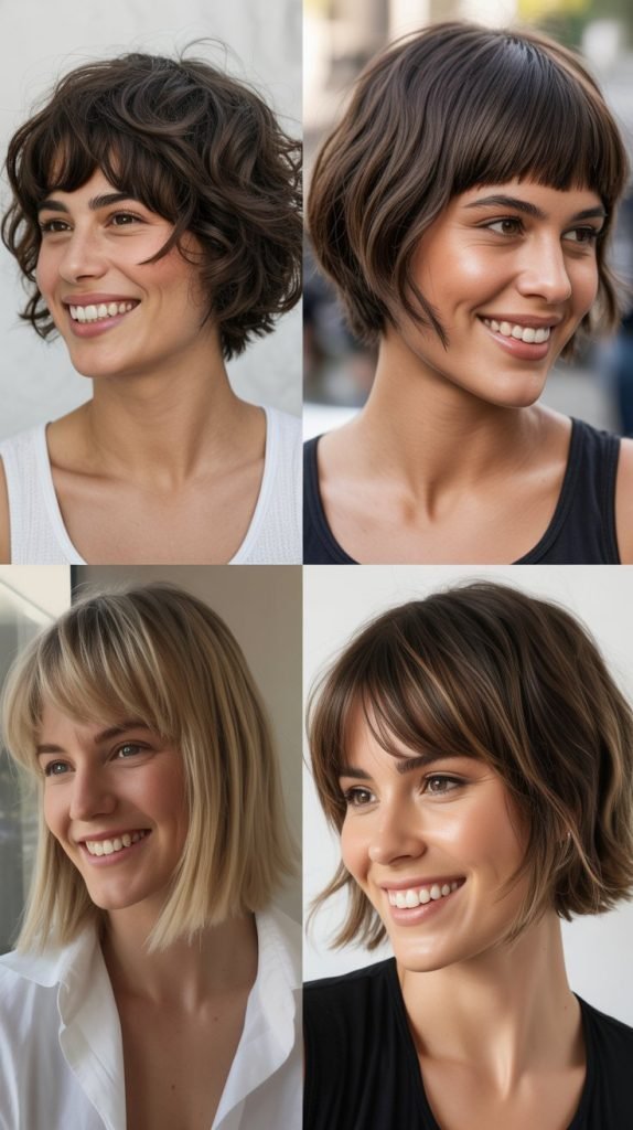  Blunt Bob With Brow-Skimming Bangs