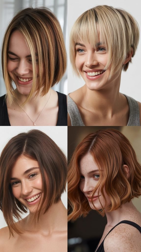 Asymmetrical Bob with Graduated Face Layers