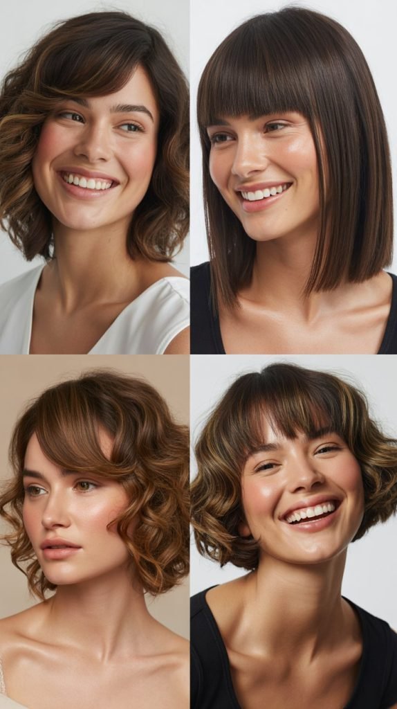 Diagonal Bangs with Slide-Cut Layers