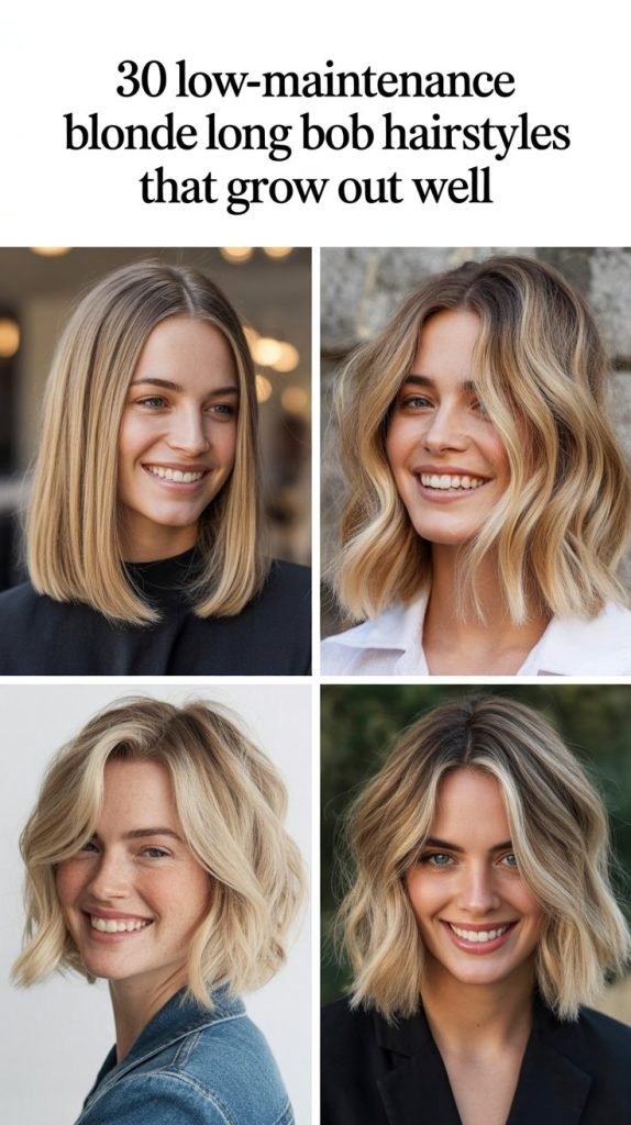 30 Low-Maintenance Blonde Long Bob Hairstyles That Grow Out Well