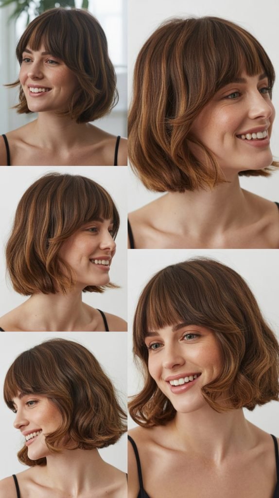 Soft Layered Bob With See-Through Bangs