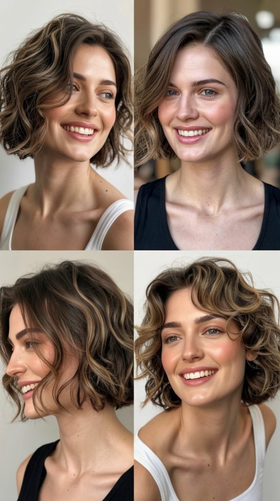  Textured Bob with Balayage Dimension