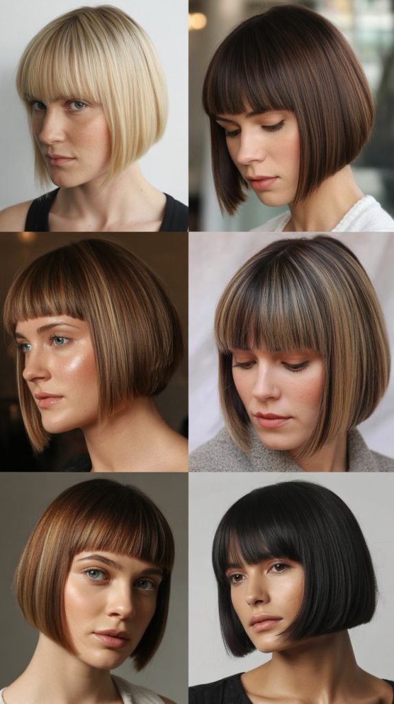 Sleek Inverted Bob With Blunt Bangs