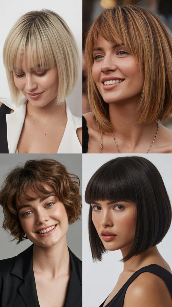  Textured Bob With Choppy Bangs