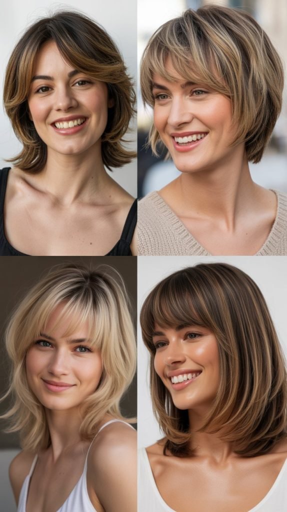 Midi Length With Brow-Skimming Bangs