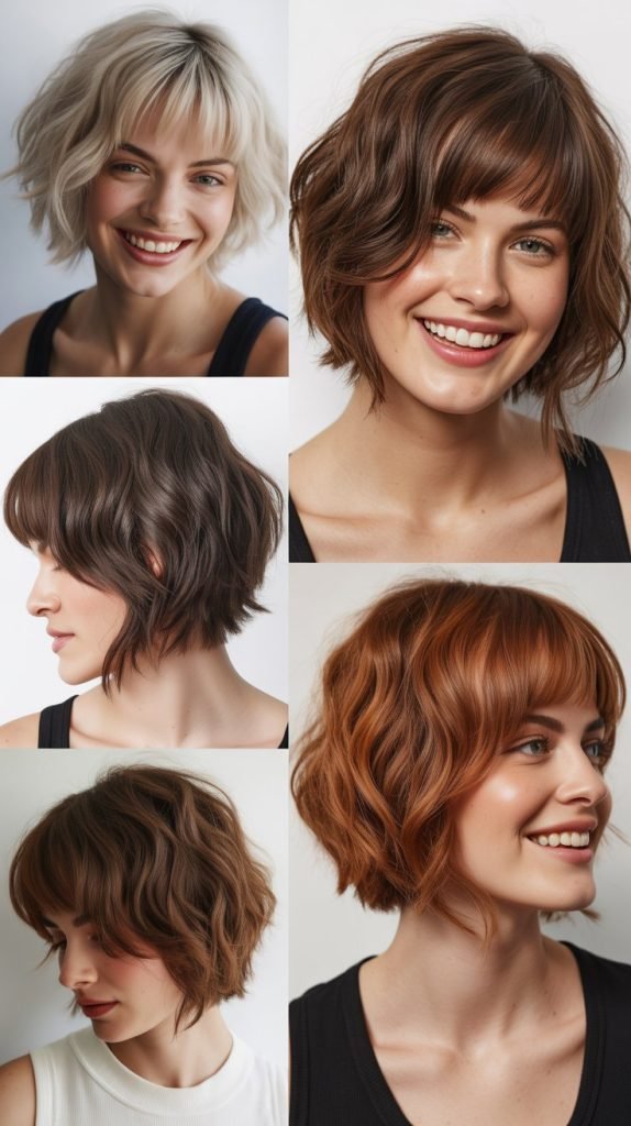 . Choppy Bob With Asymmetrical Bangs