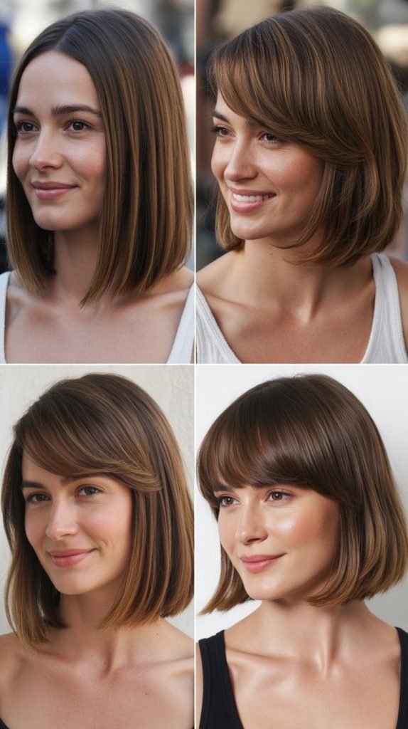  Polished Lob with Side Bangs