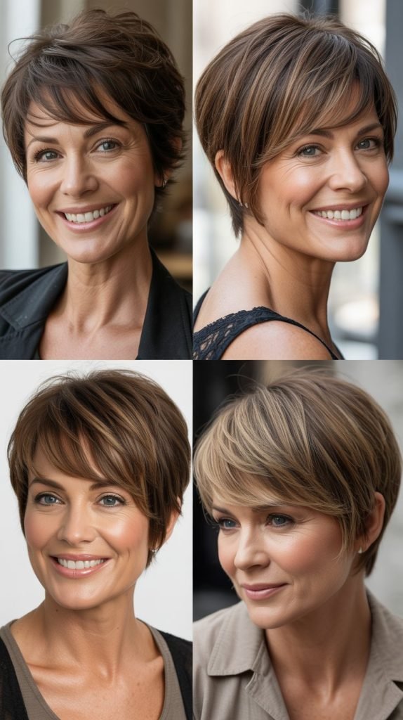 Asymmetrical Pixie with Long Bangs