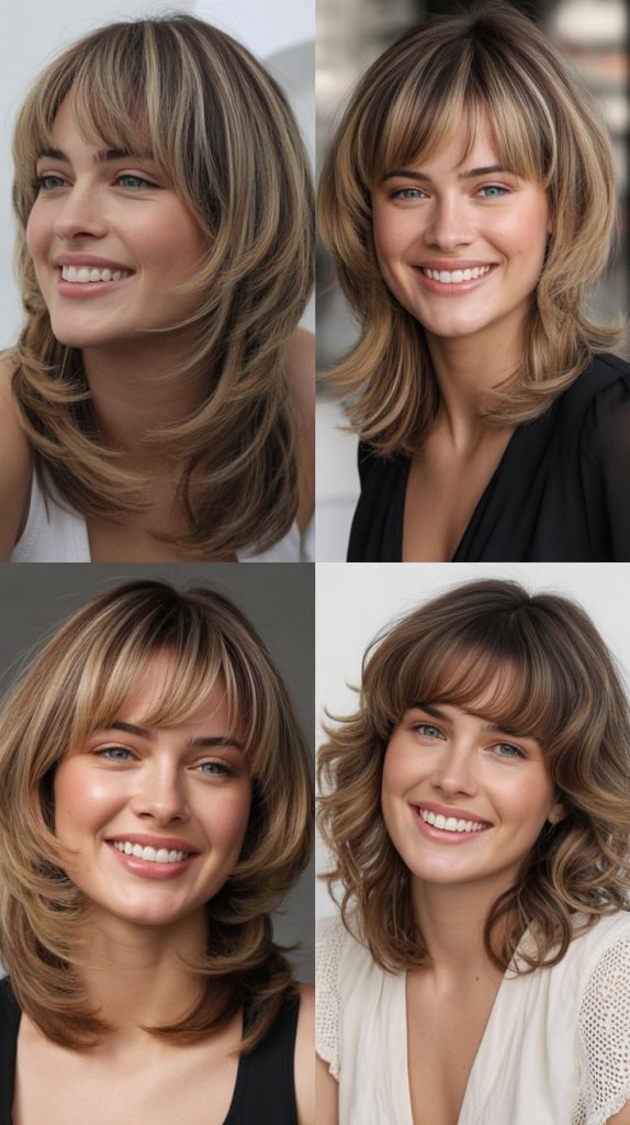 Curved Bangs with Stacked Layers