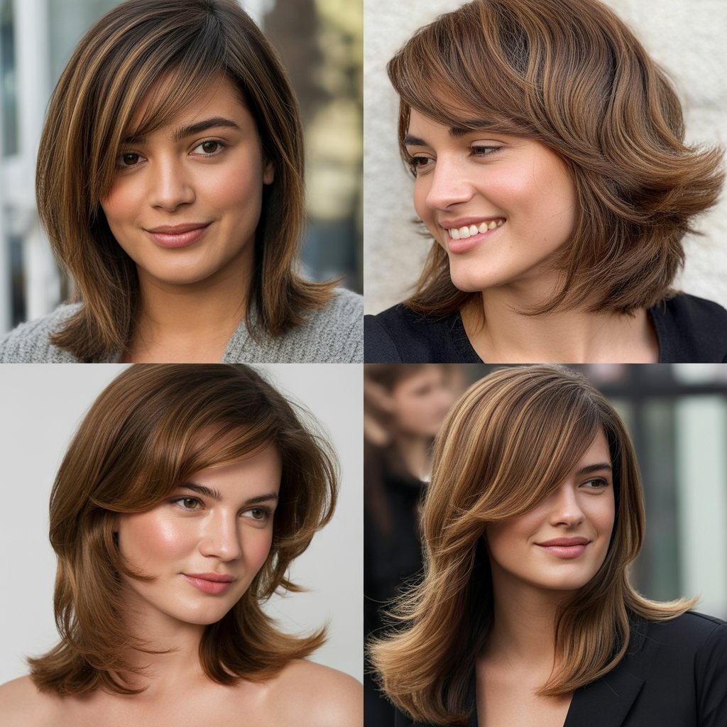 Asymmetrical Bangs with Diagonal Layers