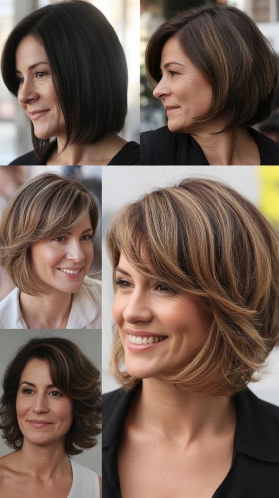 Angled Lob with Face-Framing Layers